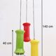 Suspension en verre à trois lumières rouge, jaune et vert par Vistosi, Italie