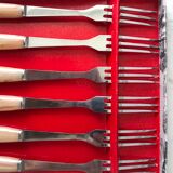 Set of 6 forks with three peaks in Bakelite 60s