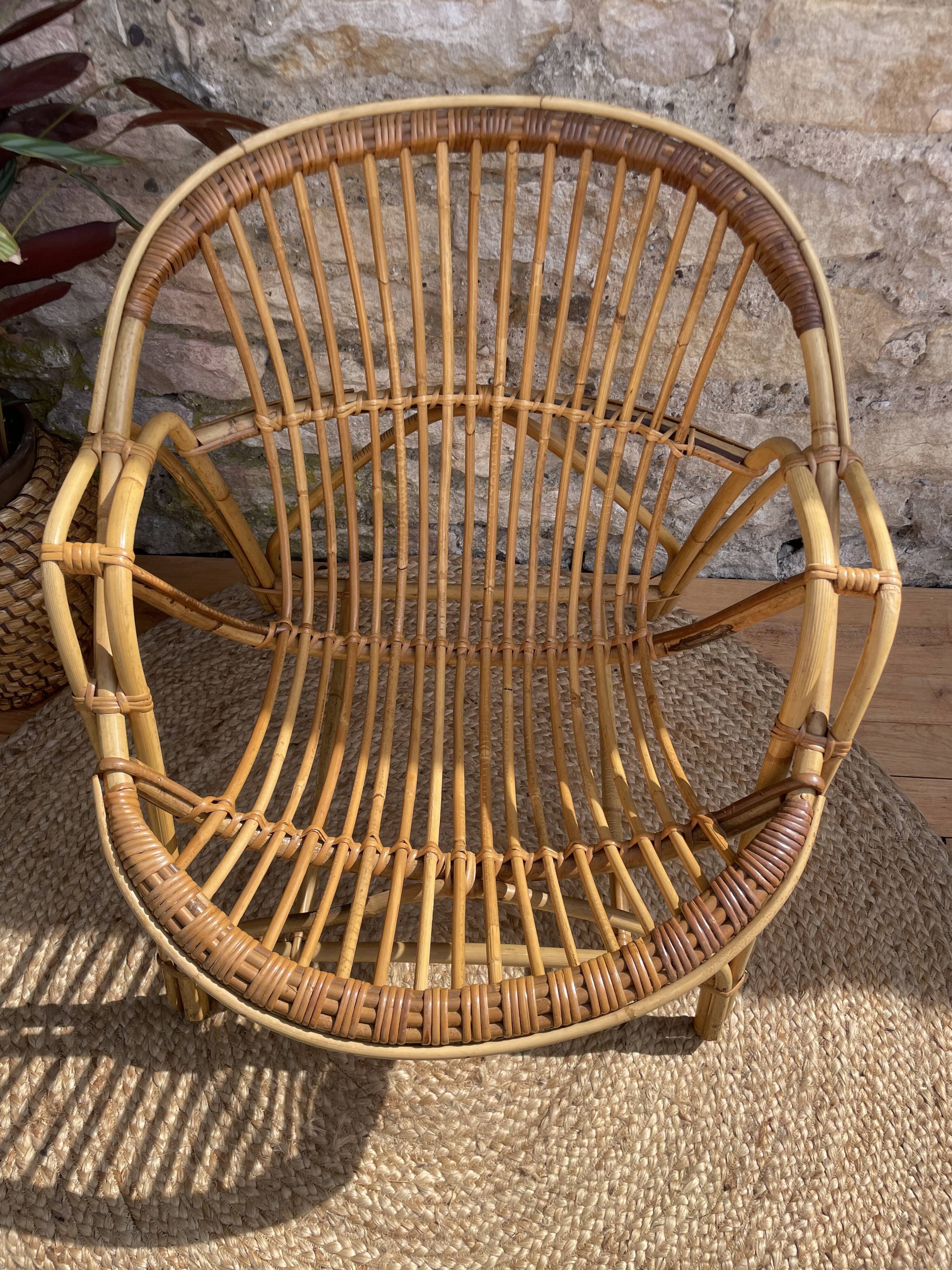 Rattan basket chair