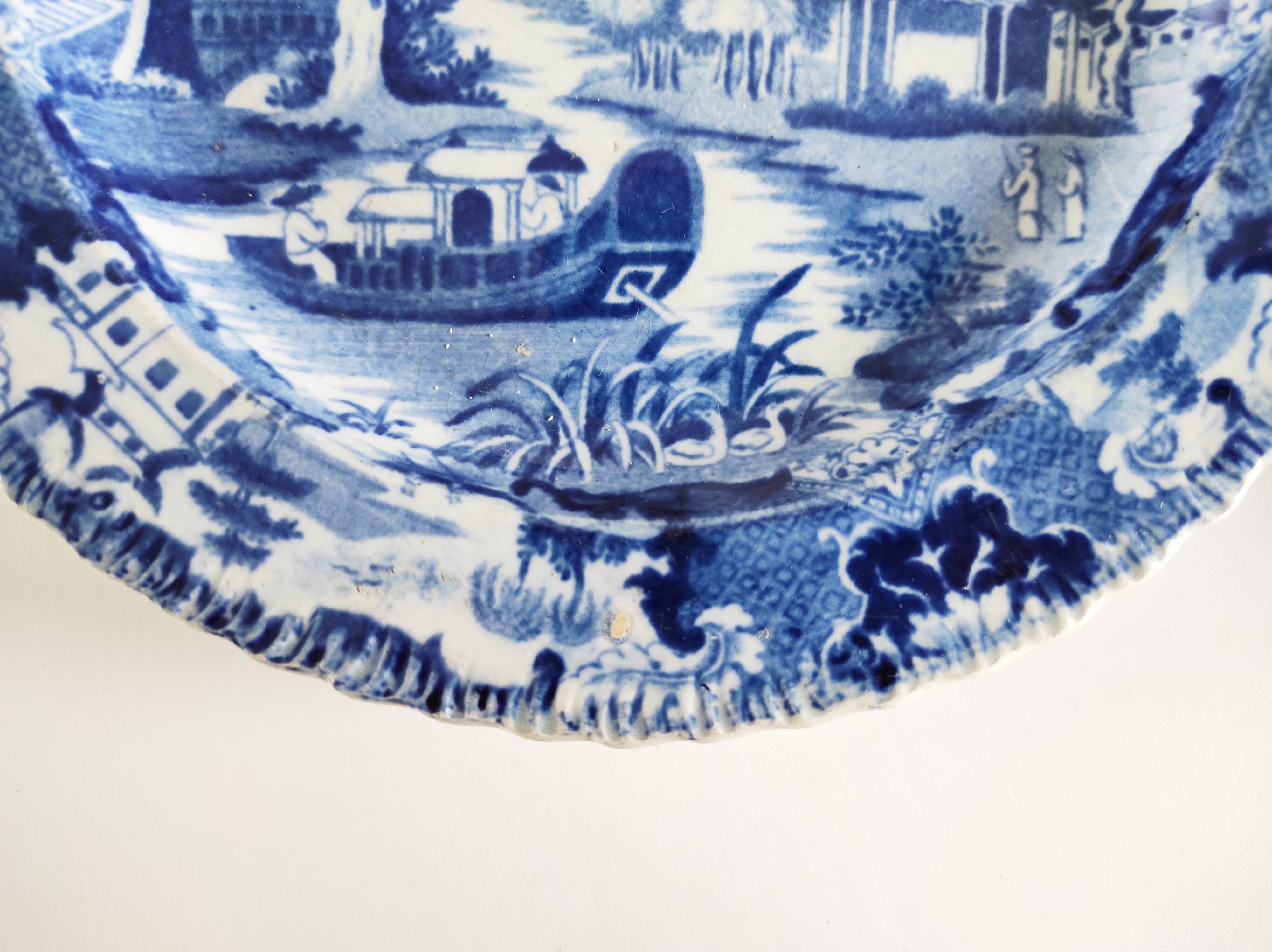 Calais earthenware 4 pagoda plates