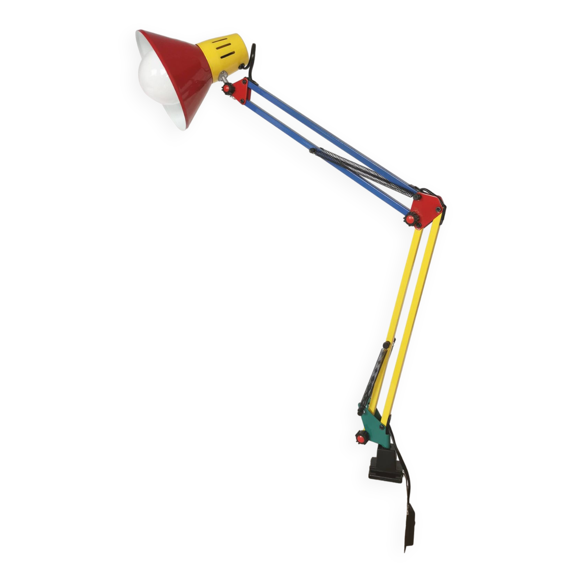 Architect lamp, articulated, multicolor, postmodern, 1980