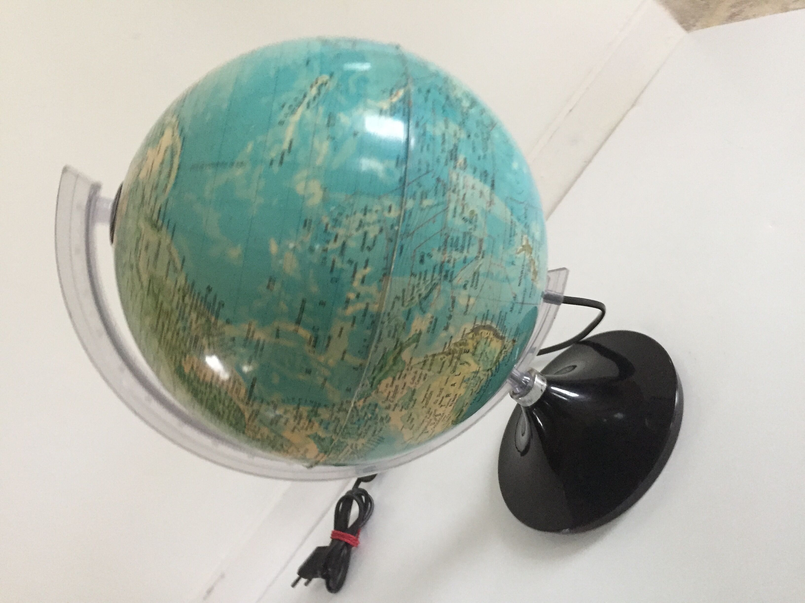 Globe earth bright black vintage