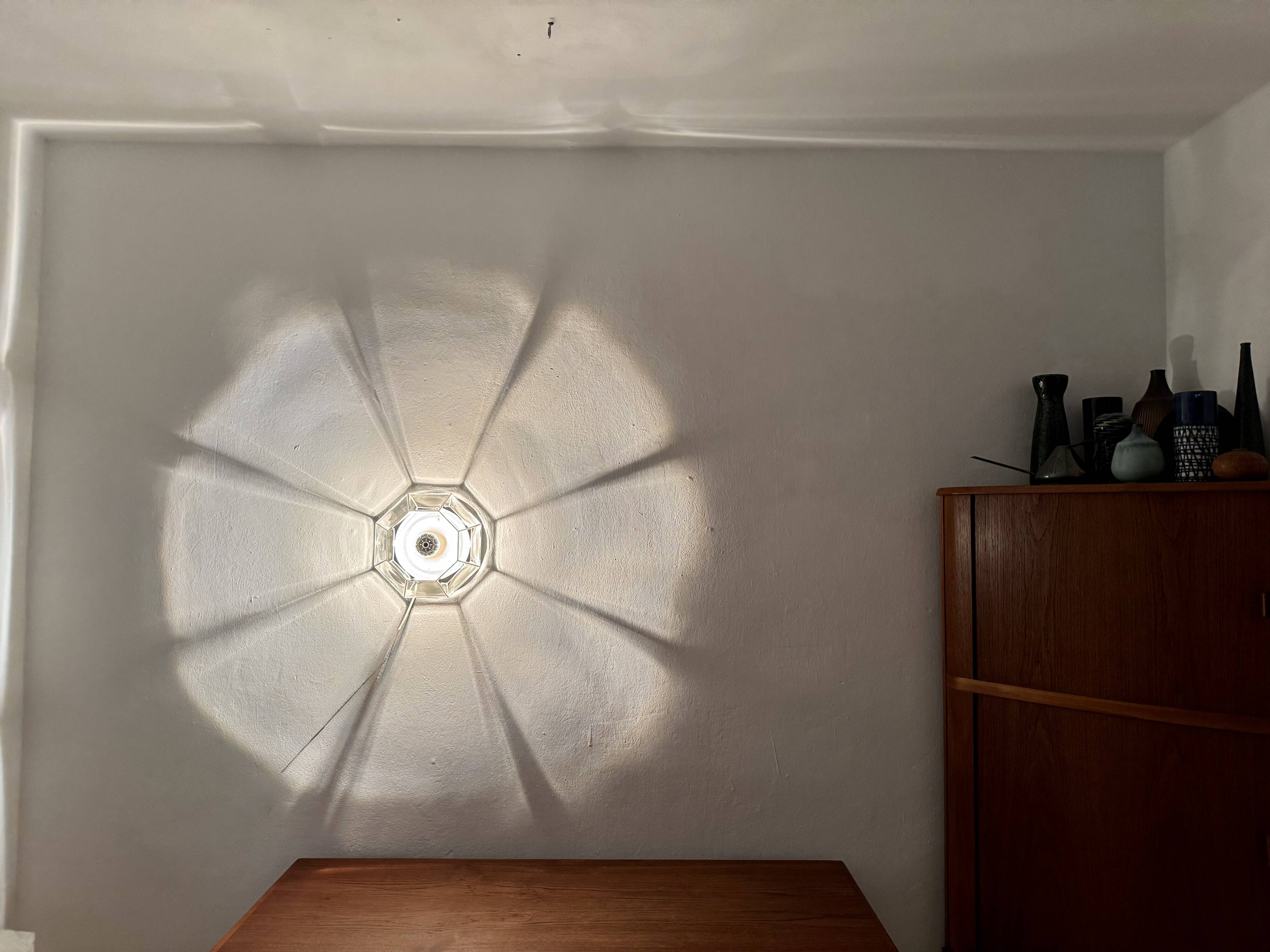 White Flush Light or Wall Lamp by Glashütte Limburg