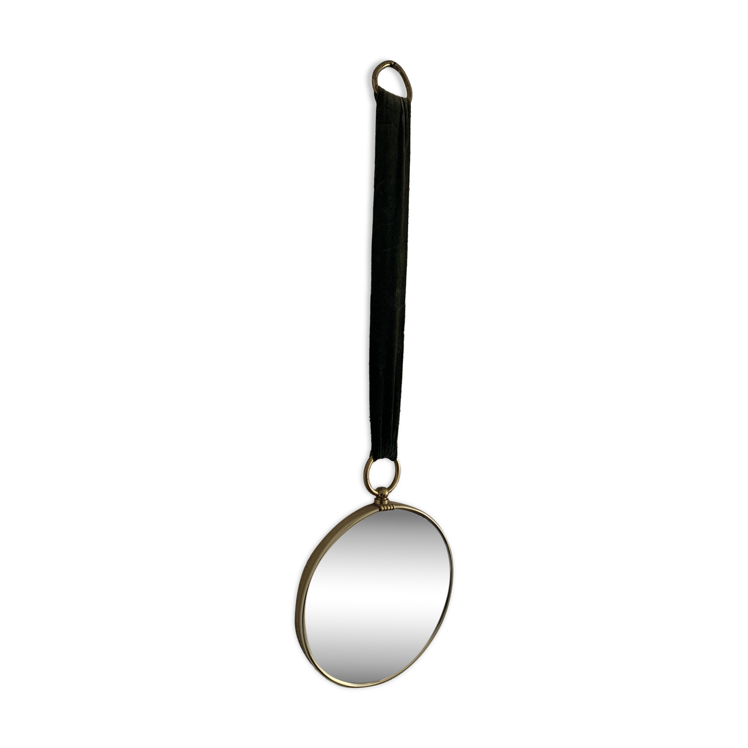 Vintage 1960s green witch's eye mirror - 20 x 67 cm