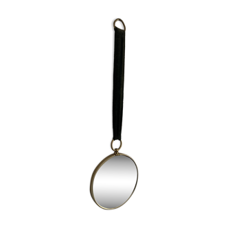 Vintage 1960s green witch's eye mirror - 20 x 67 cm