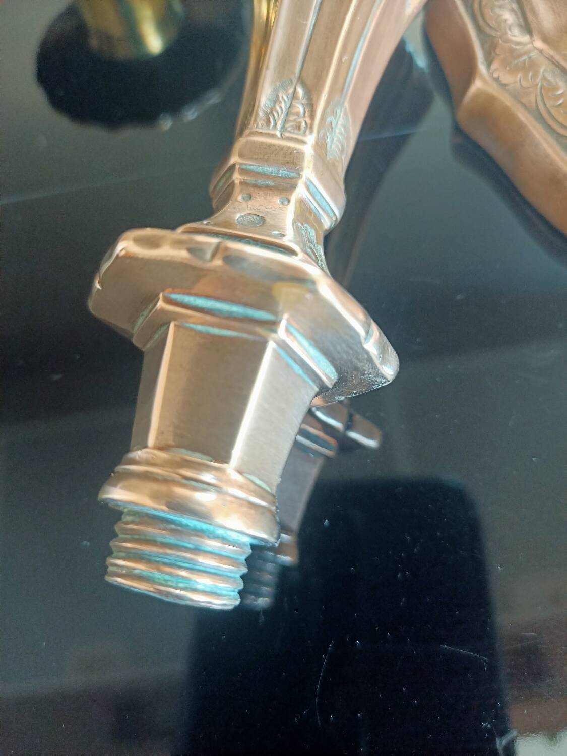 18th century chiseled bronze candlestick