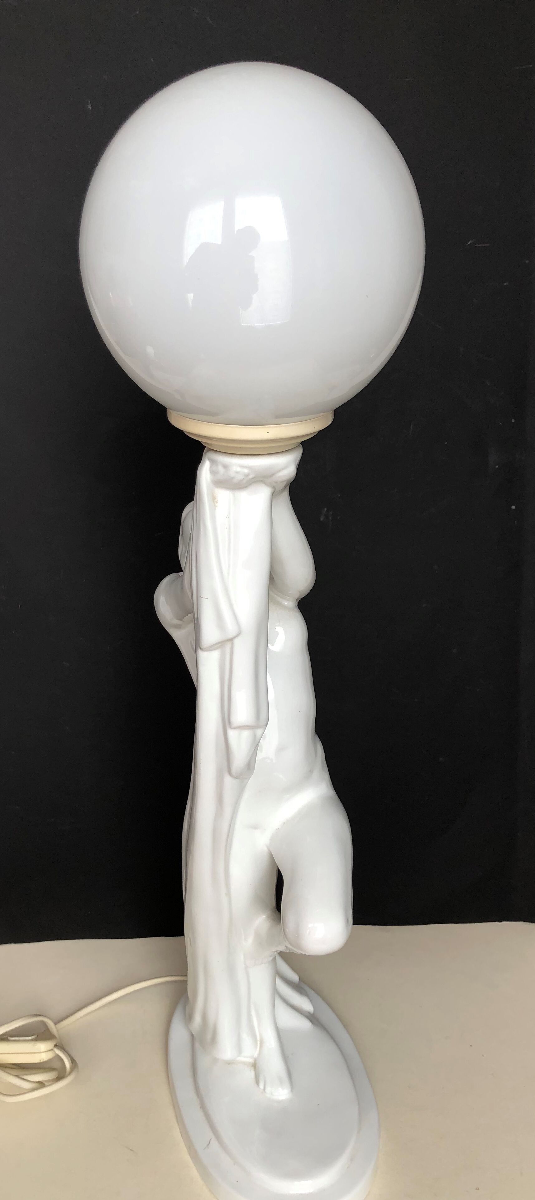 Art deco earthenware lamp