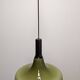 XL olive green opaline water drop pendant light from the 60s/70s