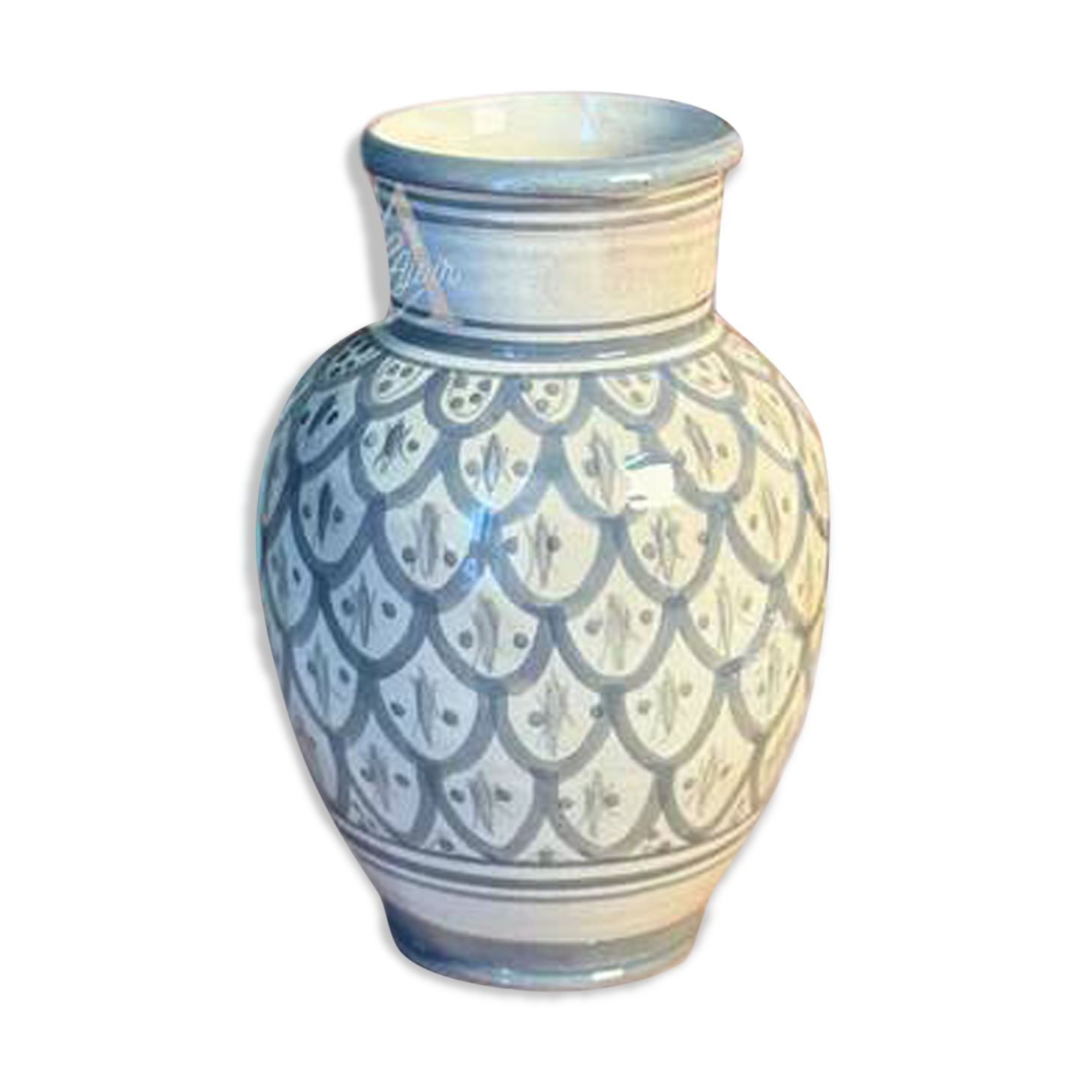 Artisanal vase bulging Kasbah Tazarine Grey