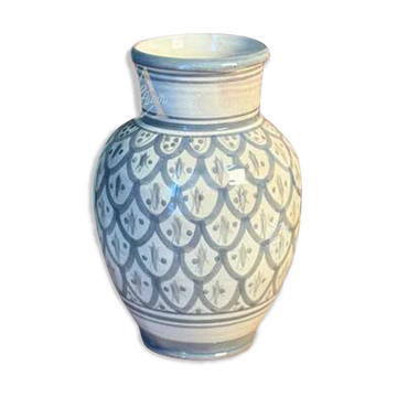 Artisanal vase bulging Kasbah Tazarine Grey