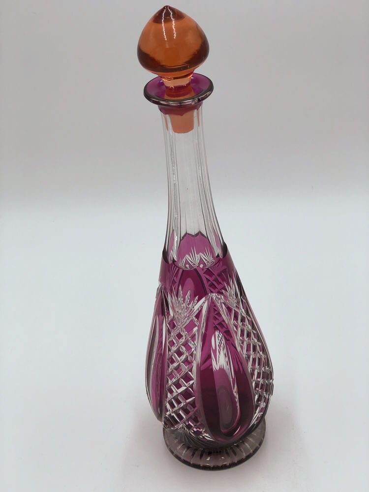 Colored crystal decanter