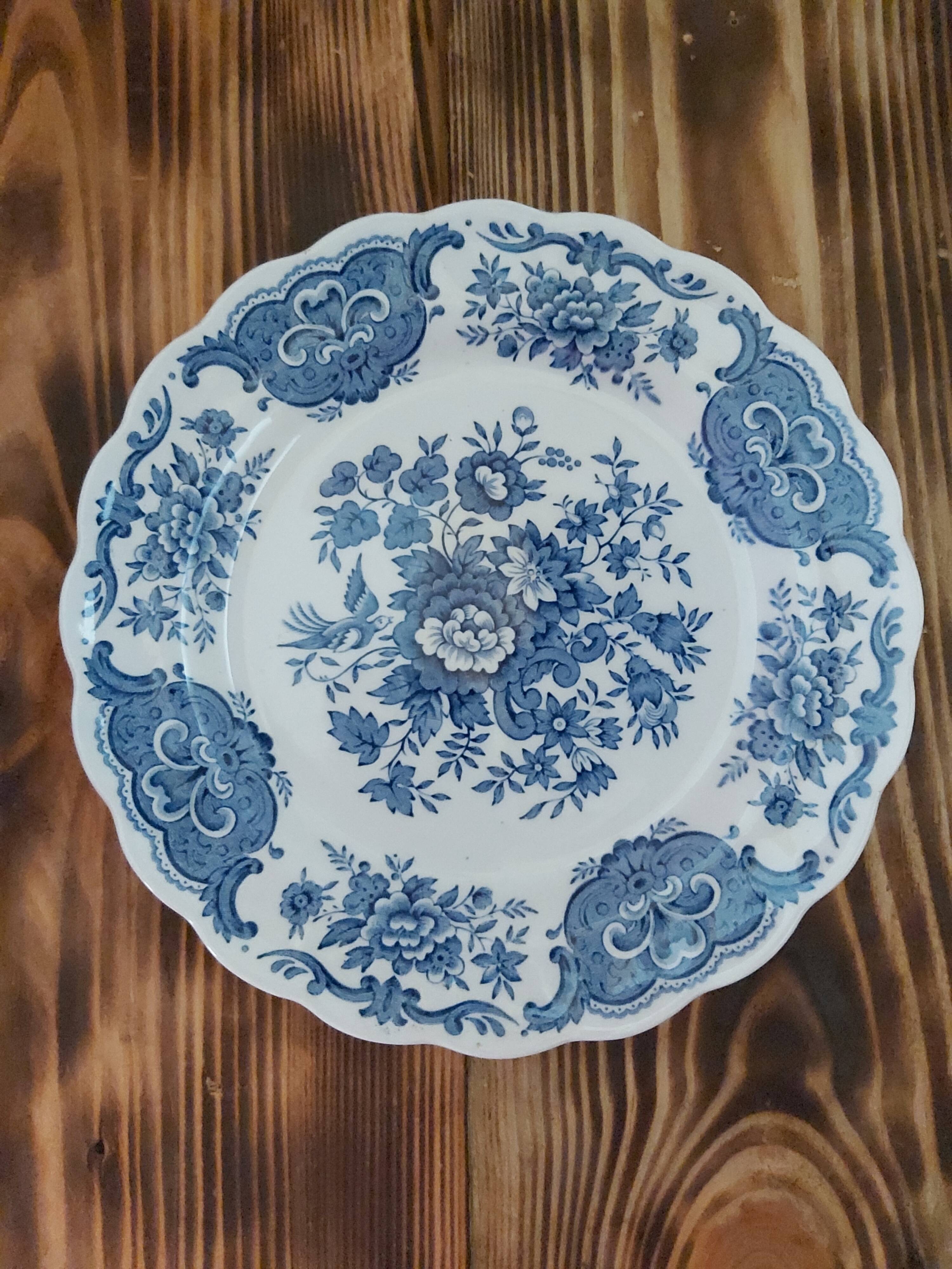 Dessert plate Ridgway Windsor blue flowers