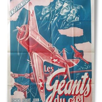 Affiche cinéma ancienne vintage les géants du ciel aviation avion