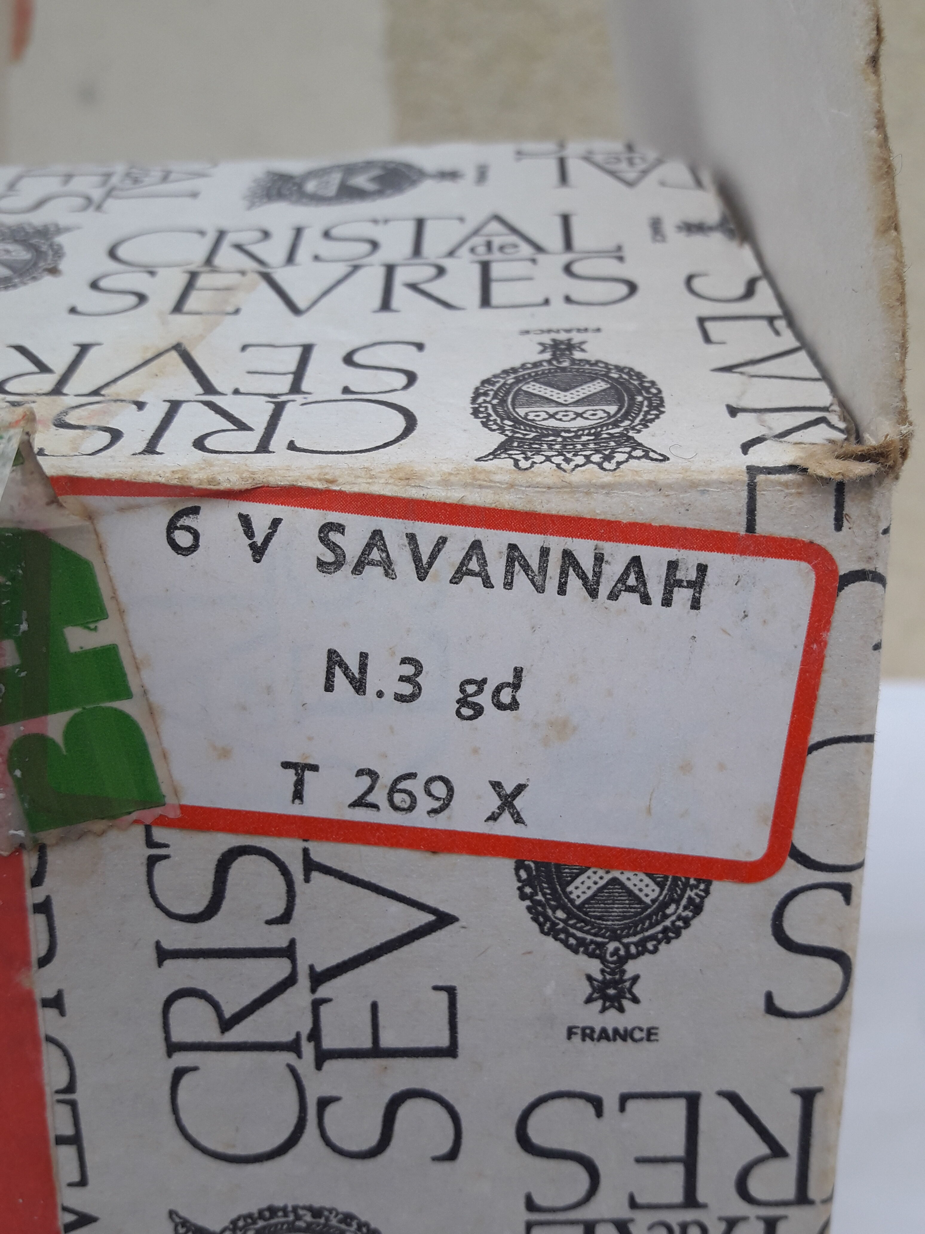 4 wine glasses stamped Crystal de Sèvres model Savannah H 16 cm