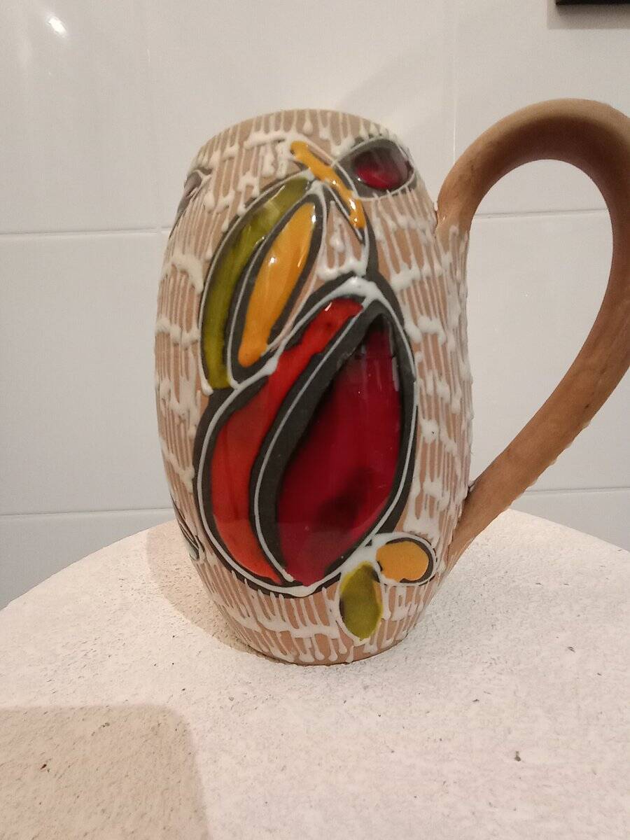 Luigi Santi vase with handle, 1970s