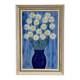 Swedish Oil on Canvas “Blue vase with flowers” by L jonsson Vintage 45x31cm