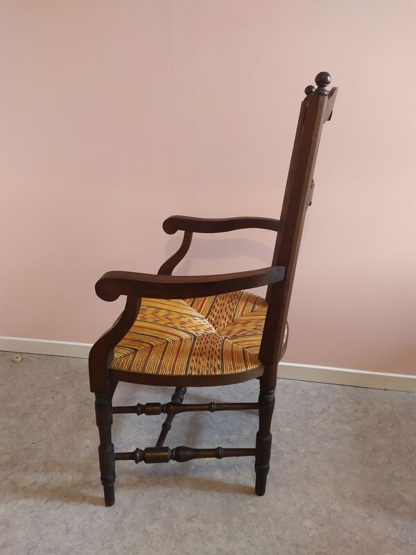 Fauteuil bois avec assise en paille