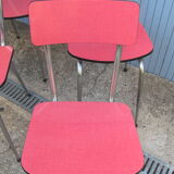 Set 4 chairs red formica