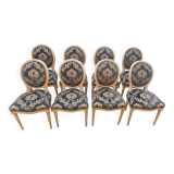 Set of 8 Louis XVI style medallion chairs