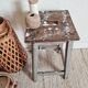 Patinated grey vintage painter's stool