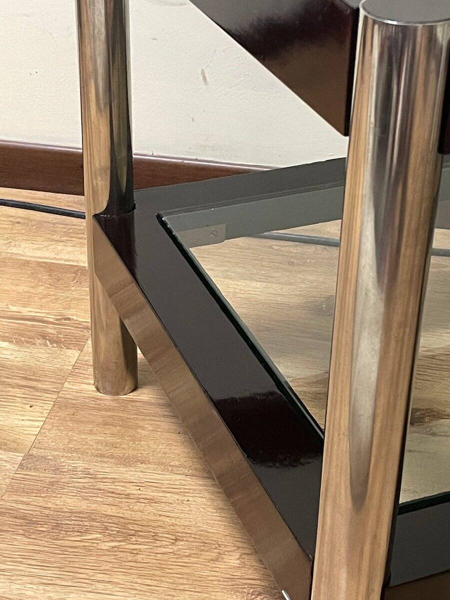 Modern coffee table with glass shelves, 1970s