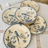 Antique opaque porcelain plates from Gien, Provençal model