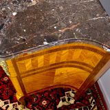 Chest of drawers with curved façade, transition style, in veneer of precious wood