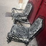 Paire de fauteuils fer forgé