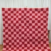 Tapis en laine pure fait main traditionnelle rose et rouge 150/250 cm