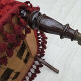 1950s, Danish highback armchair, furniture velour, beech wood legs.