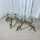 Hollywood Regency style coffee table, 6 patinated brass horses and glass top, 1970.
