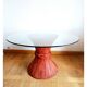 Maugrion Roche Bobois prestige rattan wheat ear table 1980