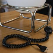 Lampe globe opaline chrome vintage
