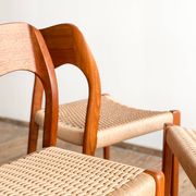 Set of 4 chairs 71 in teak by Niels O. Møller, JL Moller, Mid Century