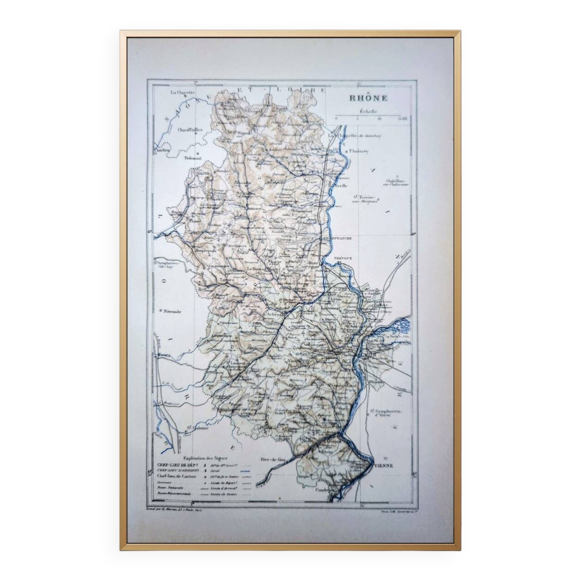 Printed in 1889, Rhône, Auvergne-Rhône-Alpes.