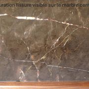 Grand buffet 2 corps en noyer et marbre