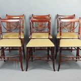 Set of six faux bamboo style chairs