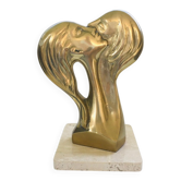Brass Intertwined Male & Female Statue, 1970s
