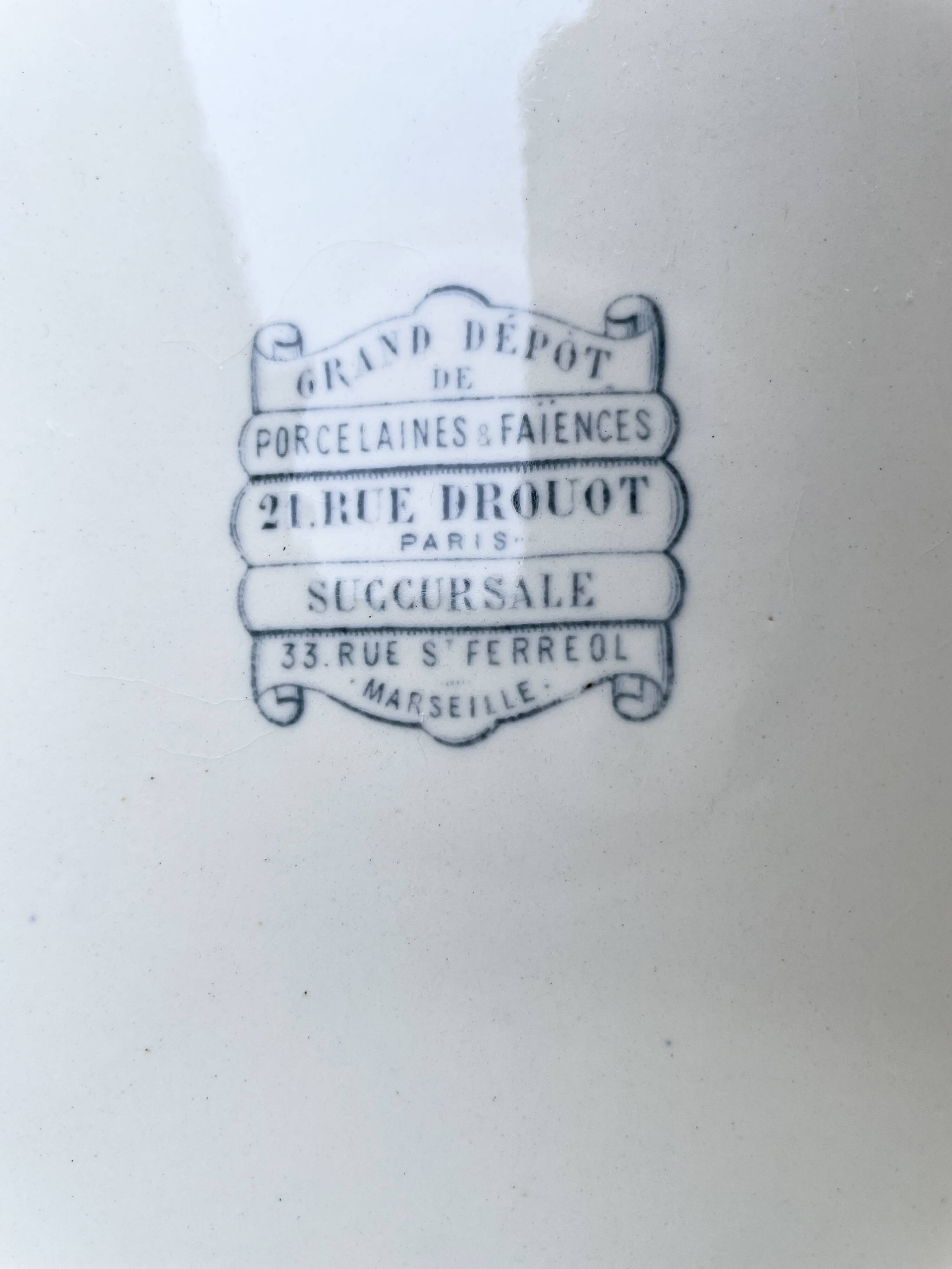 Old earthenware egg dish – Émile Bourgeois, late 19th century