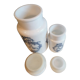 Set of 2 pot opaline coffee ground apothecary style 1970