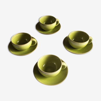Set of 4 cups tea/coffee Jars with saucers