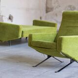 Set de salon canapé - 2 fauteuils design 1960 par Paul Geoffroy Troika Airborne