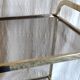Gold metal and smoked glass side table - 1970s/80s