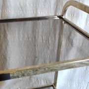 Gold metal and smoked glass side table - 1970s/80s