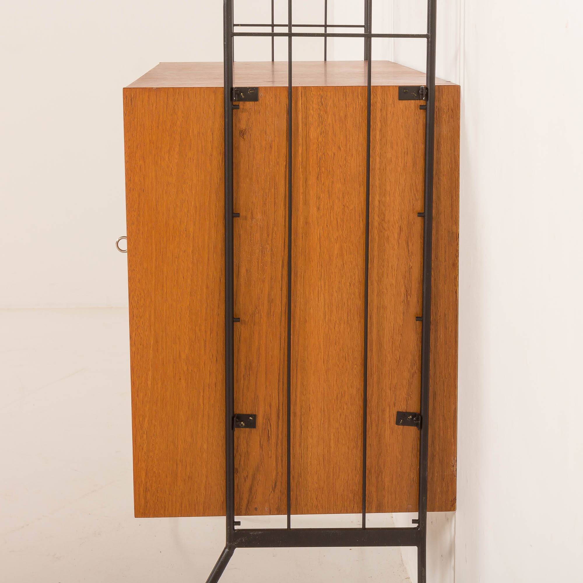 Italian mid-century free standing wall unit with a display cabinet, 1960s