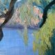 Painting "The sunny pontoon" HST signed A. Robert (post impressionist)