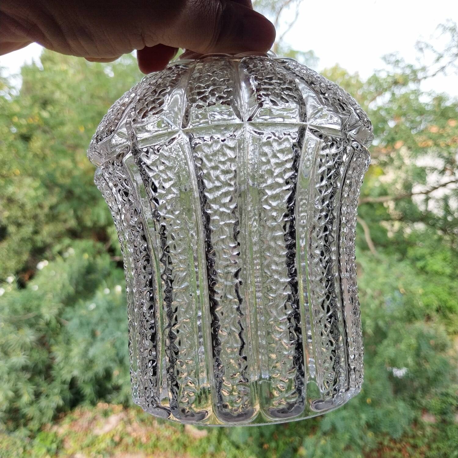 Vintage textured glass lampshade