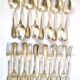 Set of 21 classic silver-plated metal table cutlery from 1900 by silversmith Boulenger, 21cm.