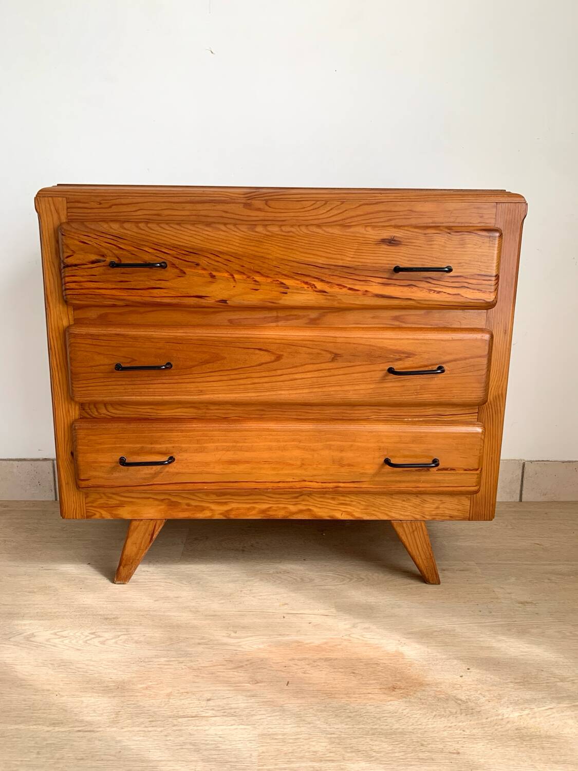 Vintage chest of drawers with compass feet