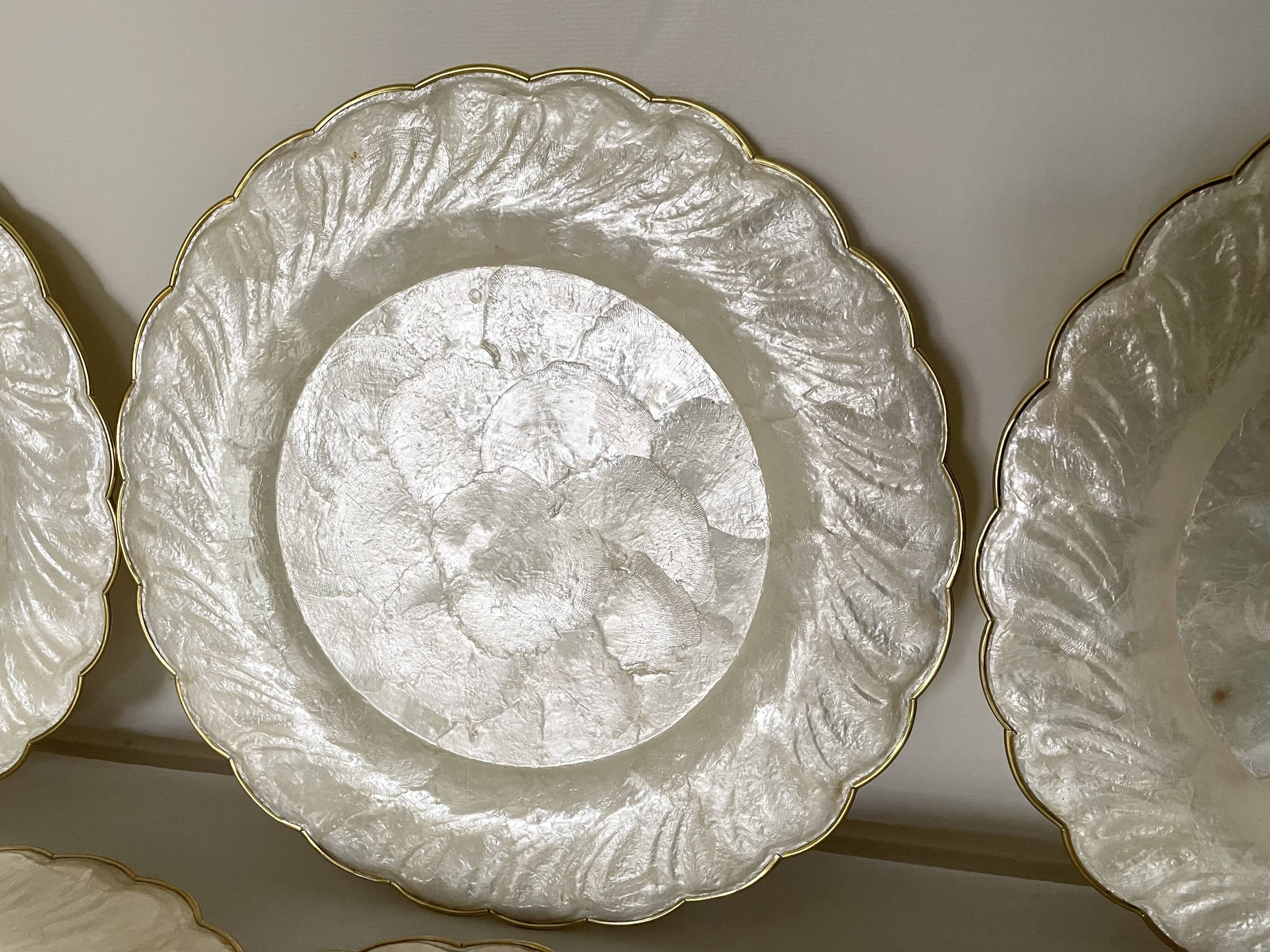 Mother-of-pearl and brass plates